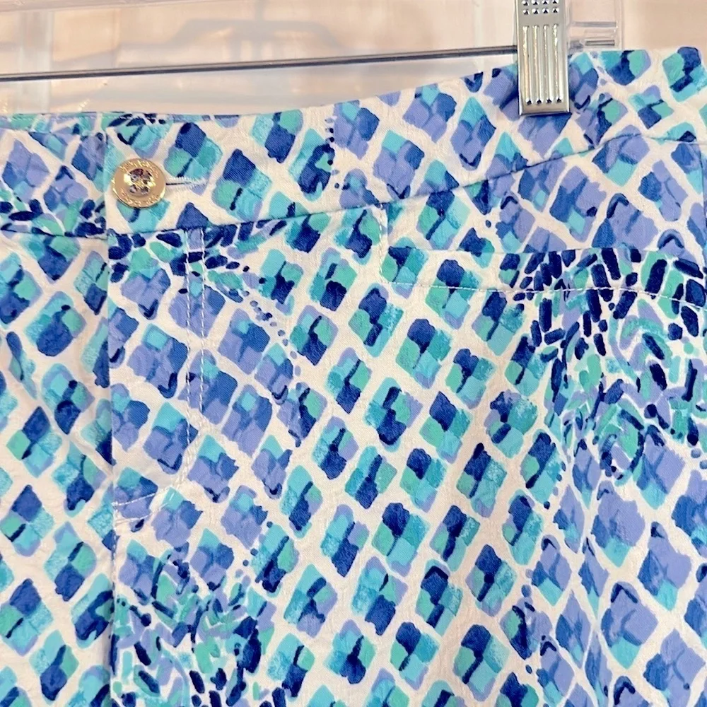 NWOT Women’s Lilly Pulitzer Blue and White Kelly Skinny Ankle Patterned Pant